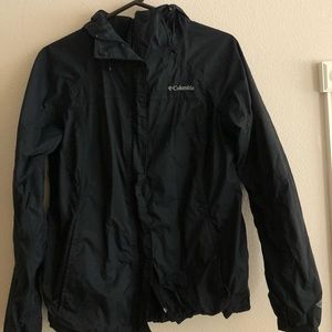 Columbia womens black raincoat L